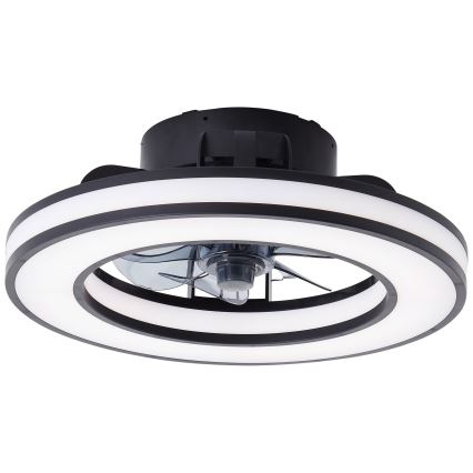 Brilliant - LED loftventilator m. RGBW-farver dæmpbar MONDELLO LED/26W/230V 2700-6500K diameter 41 cm sort + fjernbetjening