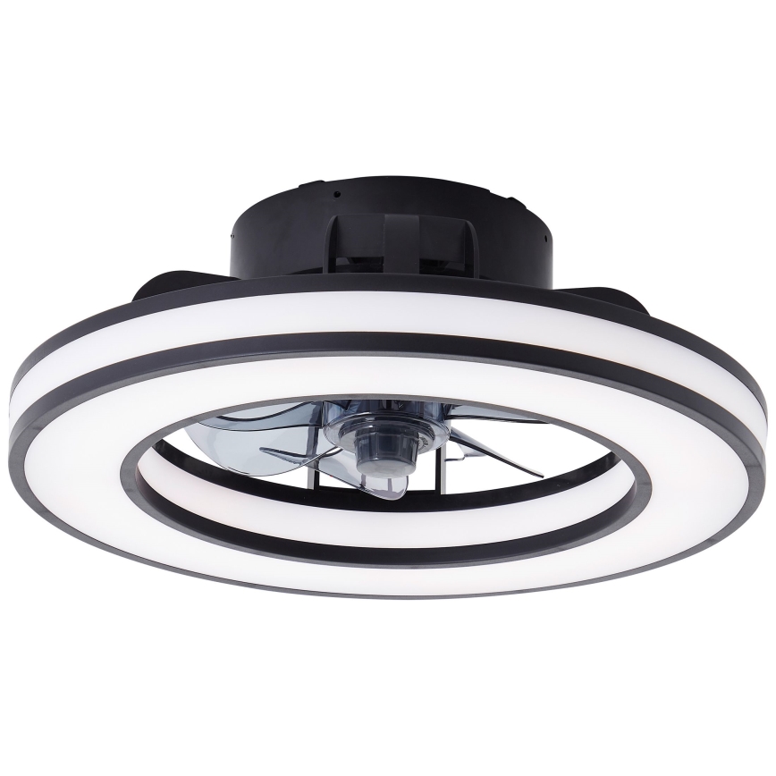 Brilliant - LED loftventilator m. RGBW-farver dæmpbar MONDELLO LED/26W/230V 2700-6500K diameter 41 cm sort + fjernbetjening