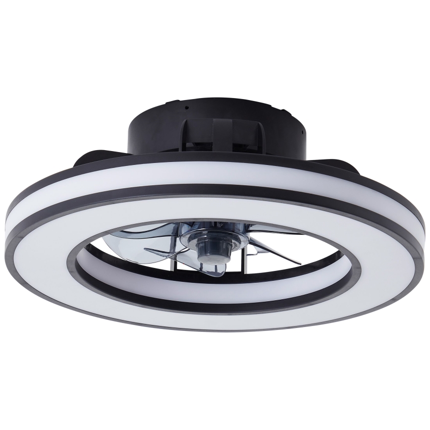 Brilliant - LED loftventilator m. RGBW-farver dæmpbar MONDELLO LED/26W/230V 2700-6500K diameter 41 cm sort + fjernbetjening