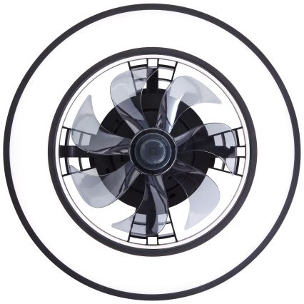 Brilliant - LED loftventilator m. RGBW-farver dæmpbar MONDELLO LED/26W/230V 2700-6500K diameter 41 cm sort + fjernbetjening