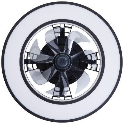 Brilliant - LED loftventilator m. RGBW-farver dæmpbar MONDELLO LED/26W/230V 2700-6500K diameter 41 cm sort + fjernbetjening
