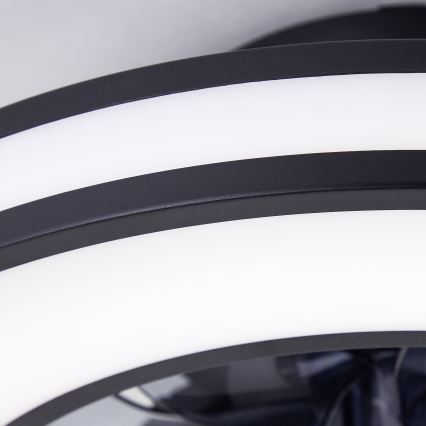 Brilliant - LED loftventilator m. RGBW-farver dæmpbar MONDELLO LED/26W/230V 2700-6500K diameter 41 cm sort + fjernbetjening