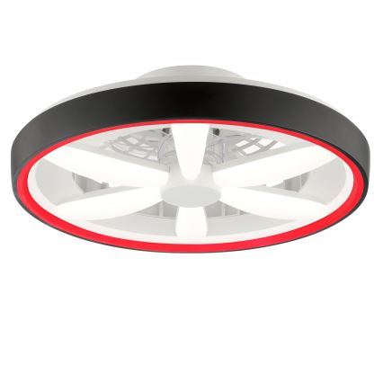 Brilliant - LED m. RGBW-farver Loftventilator dæmpbar med lys GAIANO LED/48W/230V 2700-6500K sort + fjernbetjening