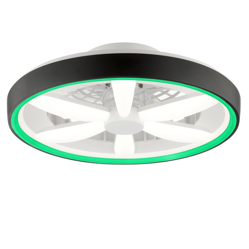 Brilliant - LED m. RGBW-farver Loftventilator dæmpbar med lys GAIANO LED/48W/230V 2700-6500K sort + fjernbetjening