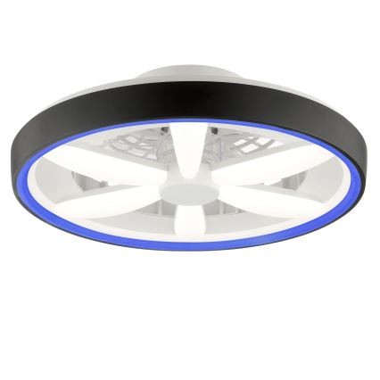 Brilliant - LED m. RGBW-farver Loftventilator dæmpbar med lys GAIANO LED/48W/230V 2700-6500K sort + fjernbetjening
