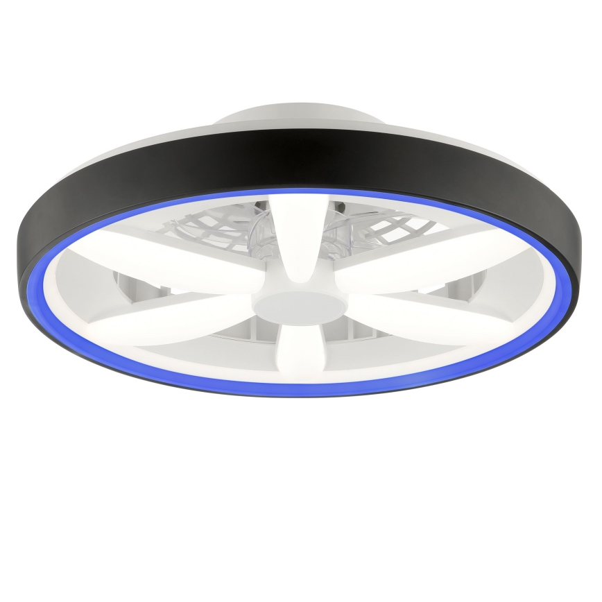 Brilliant - LED m. RGBW-farver Loftventilator dæmpbar med lys GAIANO LED/48W/230V 2700-6500K sort + fjernbetjening