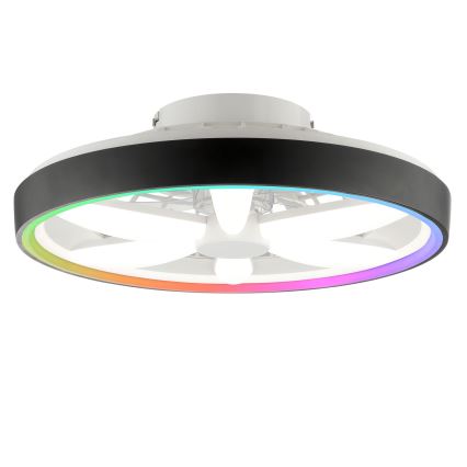 Brilliant - LED m. RGBW-farver Loftventilator dæmpbar med lys GAIANO LED/48W/230V 2700-6500K sort + fjernbetjening