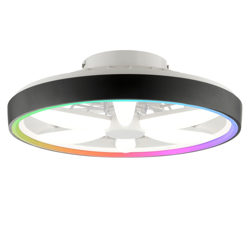 Brilliant - LED m. RGBW-farver Loftventilator dæmpbar med lys GAIANO LED/48W/230V 2700-6500K sort + fjernbetjening
