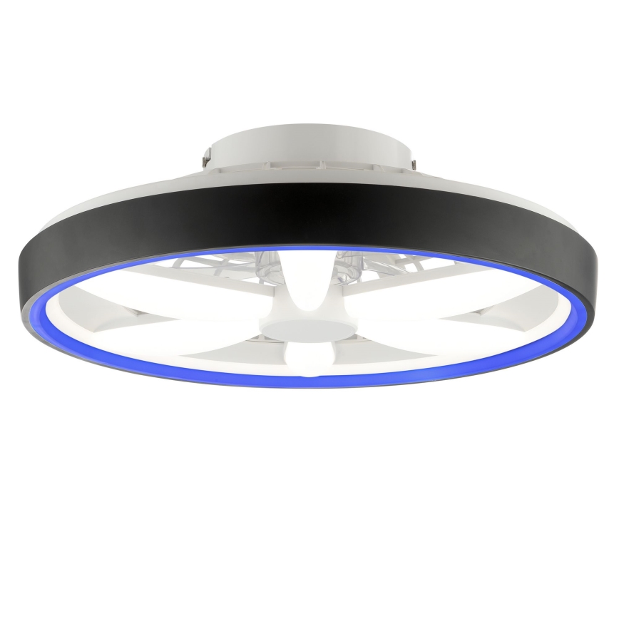 Brilliant - LED m. RGBW-farver Loftventilator dæmpbar med lys GAIANO LED/48W/230V 2700-6500K sort + fjernbetjening