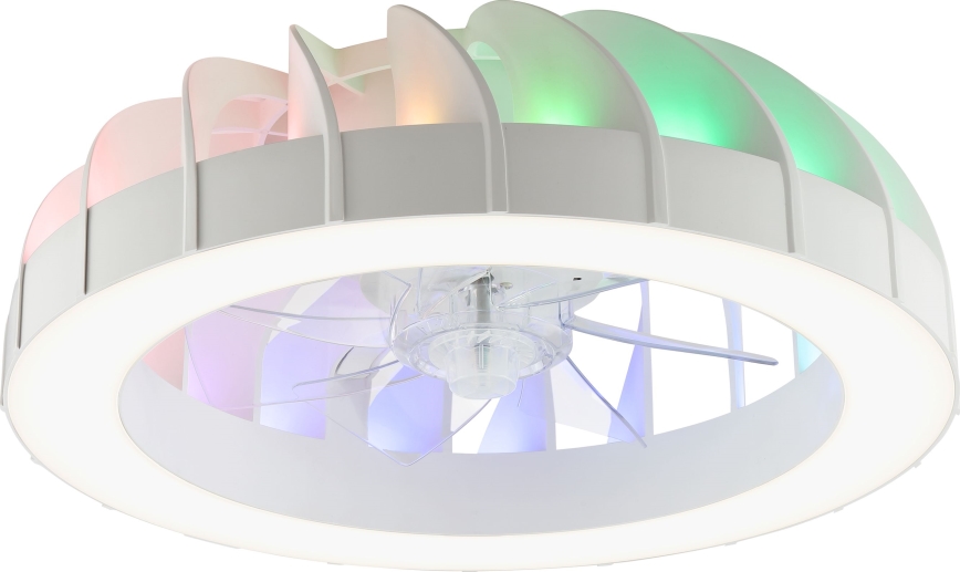 Brilliant - LED loftventilator med lys og RGBW-farver dæmpbar FANORA LED/30W/230V 2700-6500K diameter 46 cm hvid + fjernbetjening