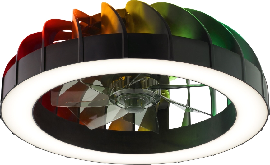 Brilliant - LED loftventilator med lys og RGBW-farver dæmpbar FANORA LED/30W/230V 2700-6500K diameter 46 cm sort + fjernbetjening