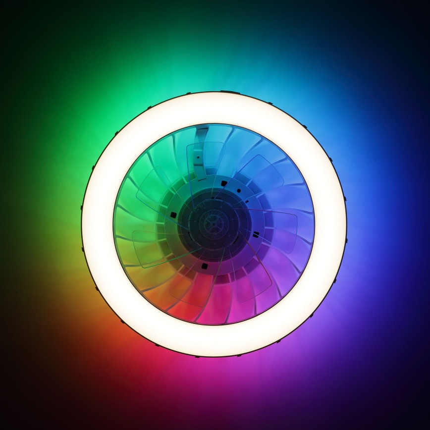 Brilliant - LED loftventilator med lys og RGBW-farver dæmpbar FANORA LED/30W/230V 2700-6500K diameter 46 cm hvid + fjernbetjening