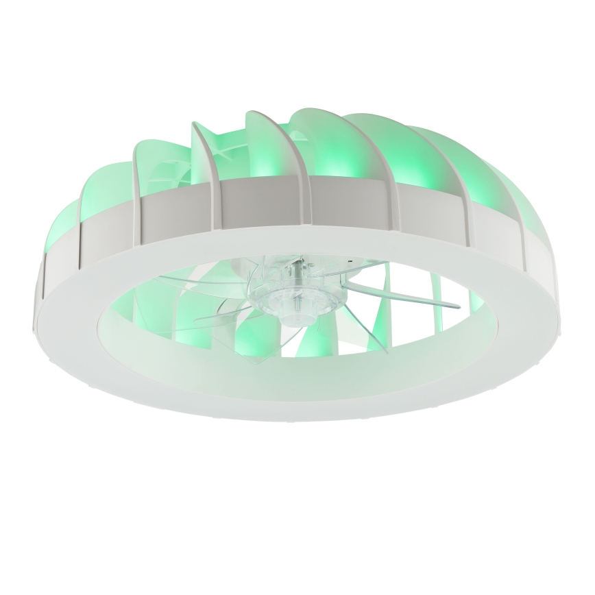 Brilliant - LED loftventilator med lys og RGBW-farver dæmpbar FANORA LED/30W/230V 2700-6500K diameter 46 cm hvid + fjernbetjening