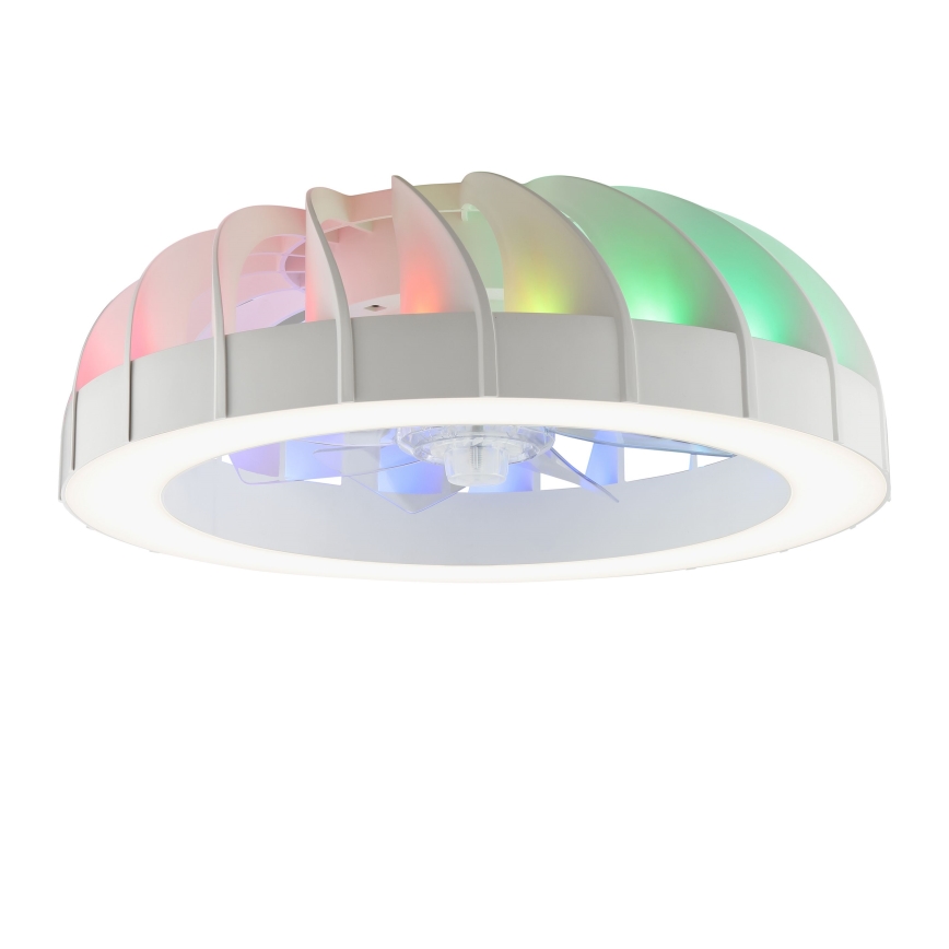 Brilliant - LED loftventilator med lys og RGBW-farver dæmpbar FANORA LED/30W/230V 2700-6500K diameter 46 cm hvid + fjernbetjening