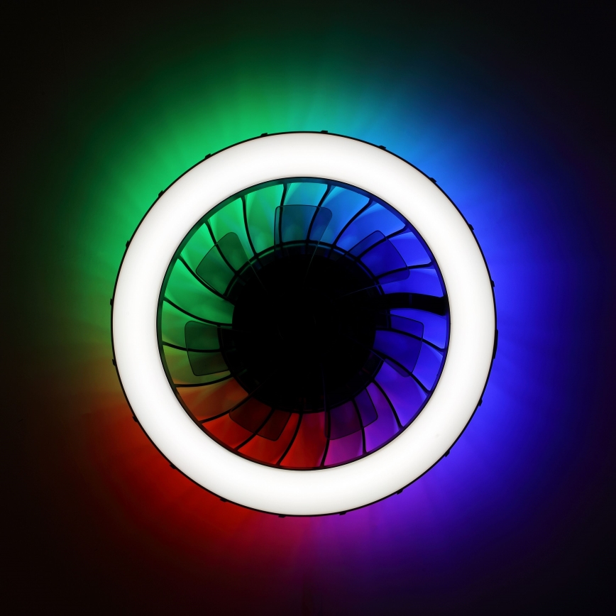 Brilliant - LED loftventilator med lys og RGBW-farver dæmpbar FANORA LED/30W/230V 2700-6500K diameter 46 cm sort + fjernbetjening
