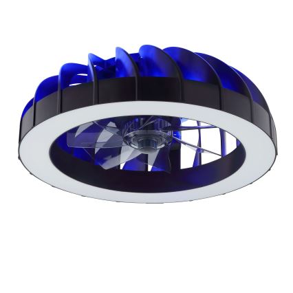 Brilliant - LED loftventilator med lys og RGBW-farver dæmpbar FANORA LED/30W/230V 2700-6500K diameter 46 cm sort + fjernbetjening