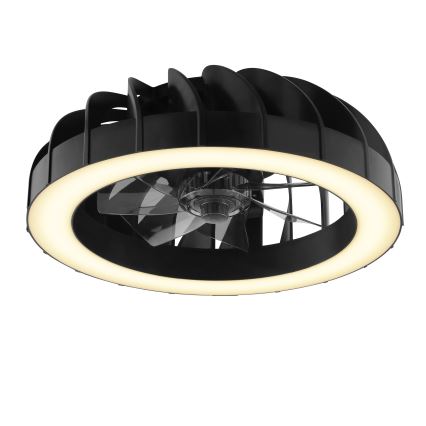 Brilliant - LED loftventilator med lys og RGBW-farver dæmpbar FANORA LED/30W/230V 2700-6500K diameter 46 cm sort + fjernbetjening