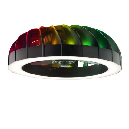 Brilliant - LED loftventilator med lys og RGBW-farver dæmpbar FANORA LED/30W/230V 2700-6500K diameter 46 cm sort + fjernbetjening