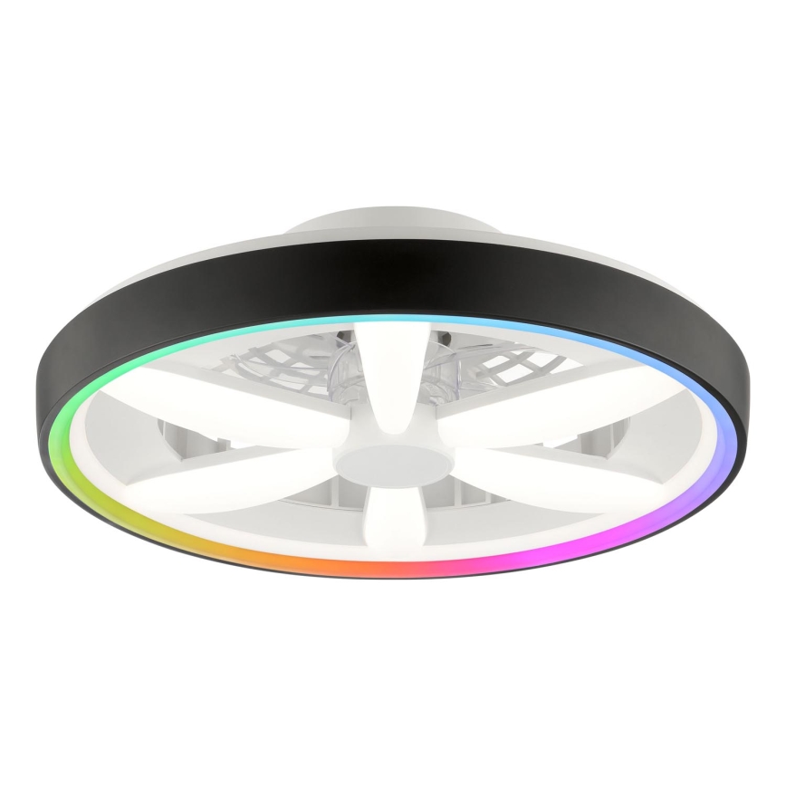 Brilliant - LED m. RGBW-farver Loftventilator dæmpbar med lys GAIANO LED/48W/230V 2700-6500K sort + fjernbetjening