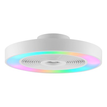 Brilliant - LED RGBW dæmpbar loftlampe med ventilator CATANIA LED/37W/230V 2700-6500K Ø 48,6 cm hvid + fjernbetjening