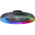 Brilliant - LED RGBW Dæmpbar loftventilator MAZZARO LED/24W/230V 3000-6500K Ø 58 cm sort + fjernbetjening