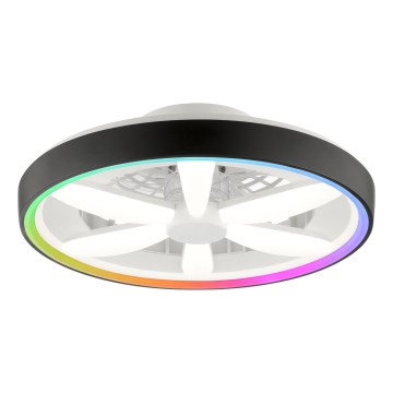 Brilliant - LED RGBW Dæmpbar loftventilator med lys GAIANO LED/48W/230V 2700-6500K sort + fjernbetjening