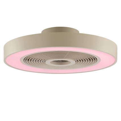 Brilliant - LED RGBW Dæmpbar loftlampe med ventilator CATANIA LED/37W/230V 2700-6500K med en diameter på 48,6 cm beige + fjernbetjening