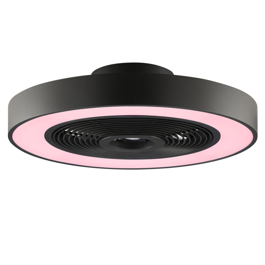 Brilliant - LED RGBW dæmpbar loftlampe med ventilator CATANIA LED/37W/230V 2700-6500K pr. 48,6 cm sort + fjernbetjening