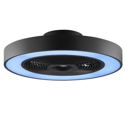 Brilliant - LED RGBW dæmpbar loftlampe med ventilator CATANIA LED/37W/230V 2700-6500K pr. 48,6 cm sort + fjernbetjening
