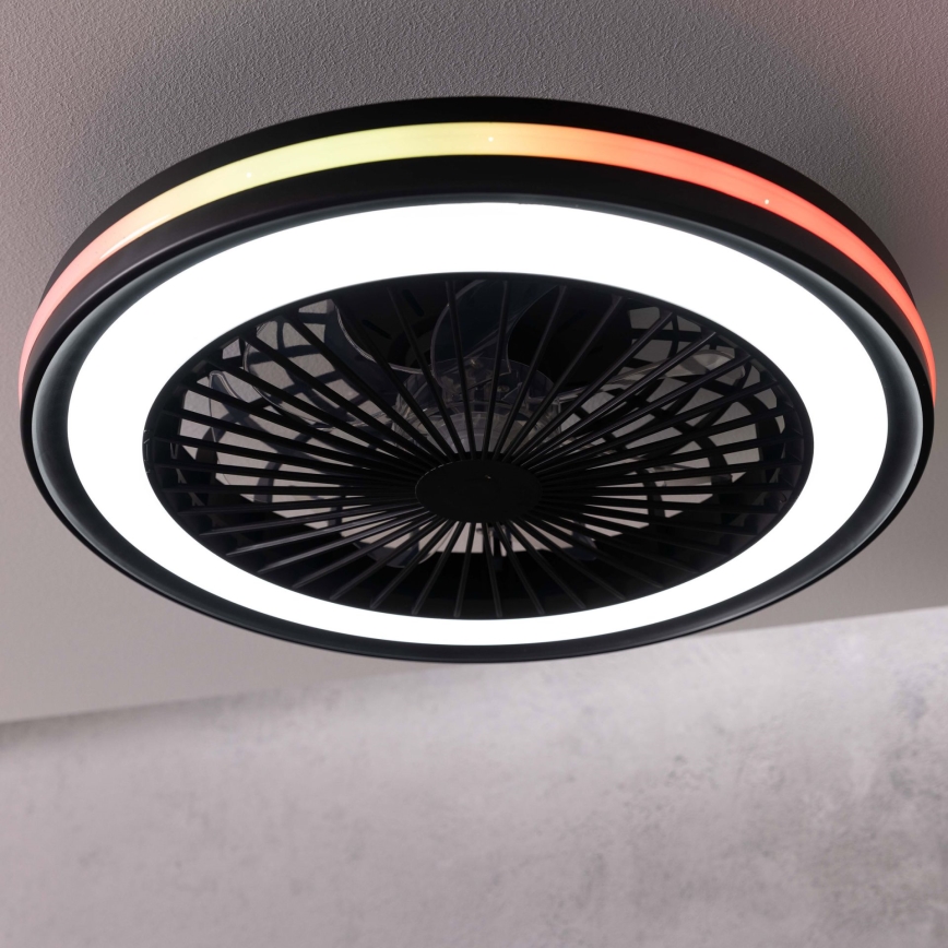 Brilliant - LED RGBW dæmpbar loftlampe med ventilator PALMERO LED/40W/230V 2700-6500K Ø 46,6 cm beige + fjernbetjening