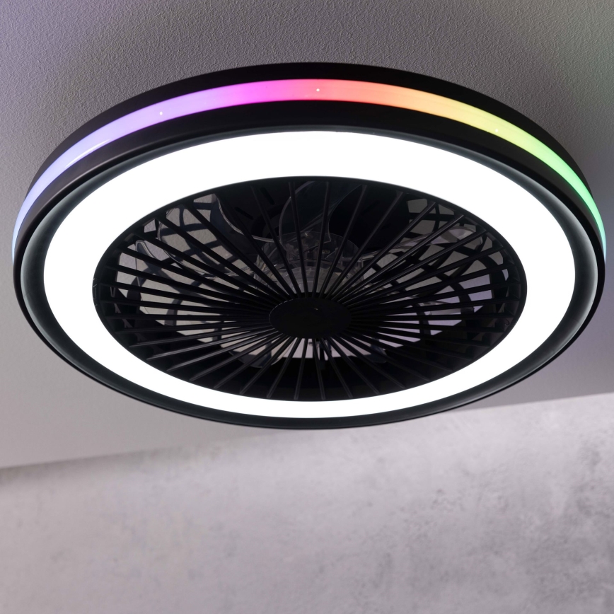 Brilliant - LED RGBW dæmpbar loftlampe med ventilator PALMERO LED/40W/230V 2700-6500K Ø 46,6 cm beige + fjernbetjening