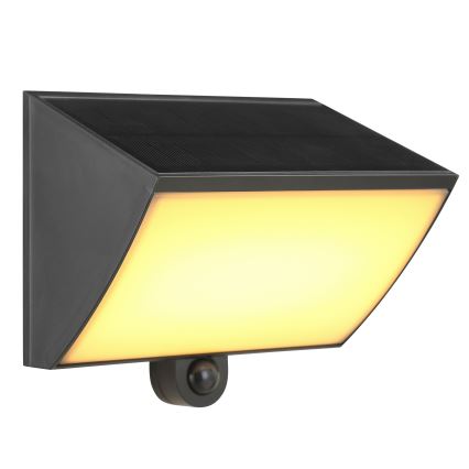 Brilliant - LED solcelle væglampe med sensor SIERRA LED/6W/3,7V 2700/4000/6500K 2000 mAh IP54 sort