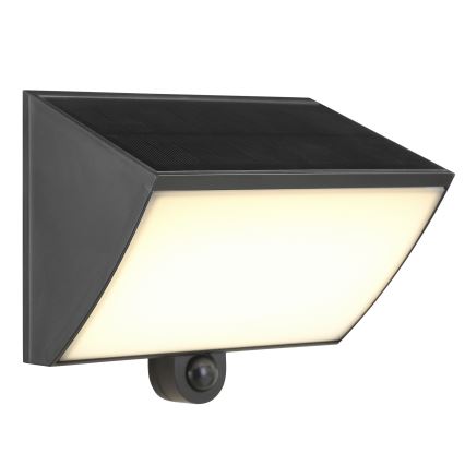 Brilliant - LED solcelle væglampe med sensor SIERRA LED/6W/3,7V 2700/4000/6500K 2000 mAh IP54 sort