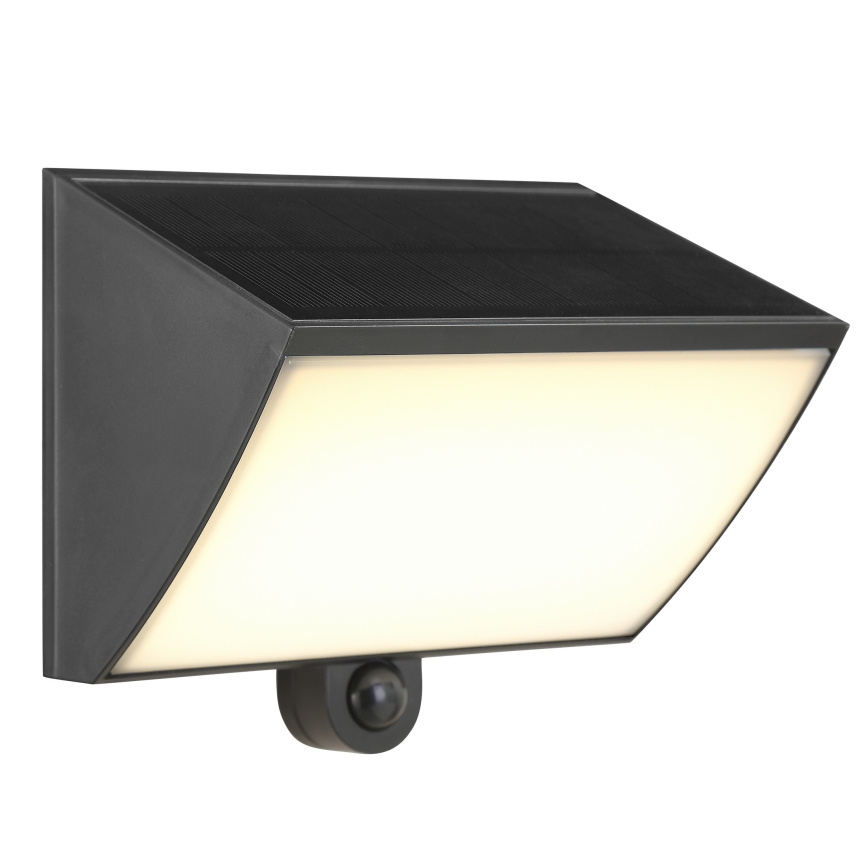 Brilliant - LED solcelle væglampe med sensor SIERRA LED/6W/3,7V 2700/4000/6500K 2000 mAh IP54 sort