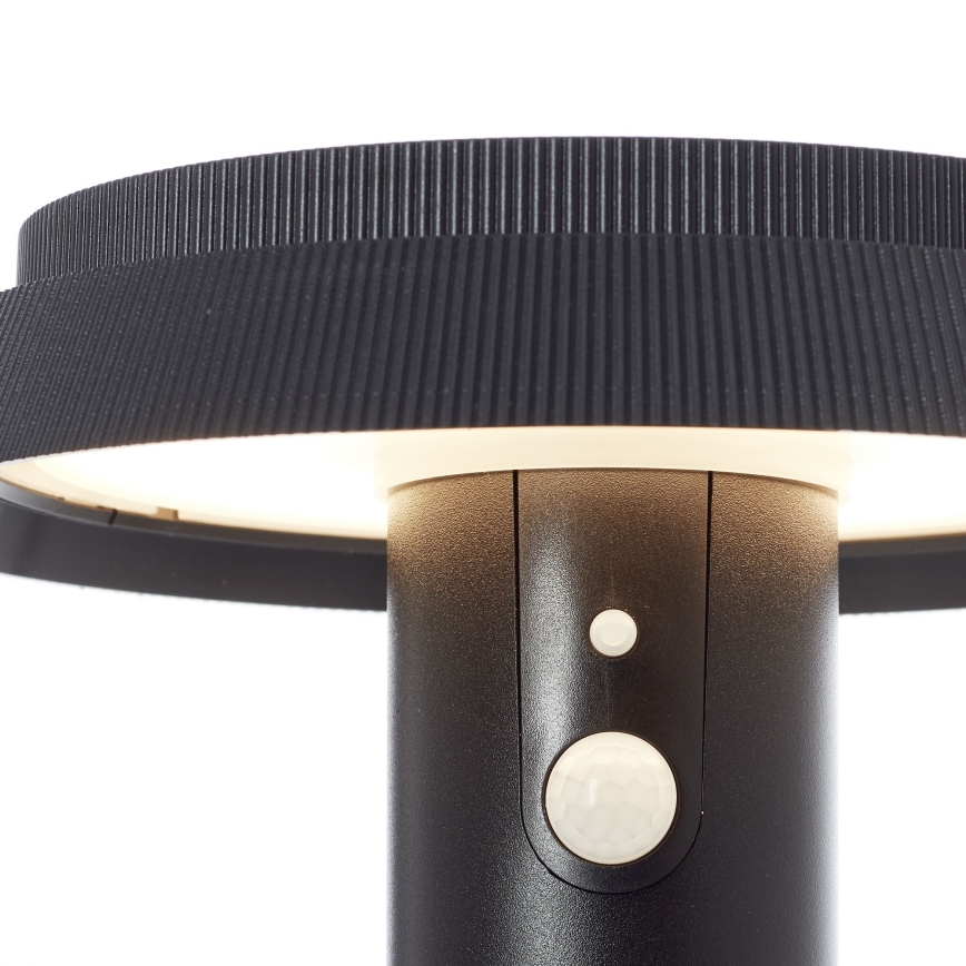 Brilliant - LED solcellelampe med sensor ALVERO LED/4W/3,7V 70 cm IP44 sort