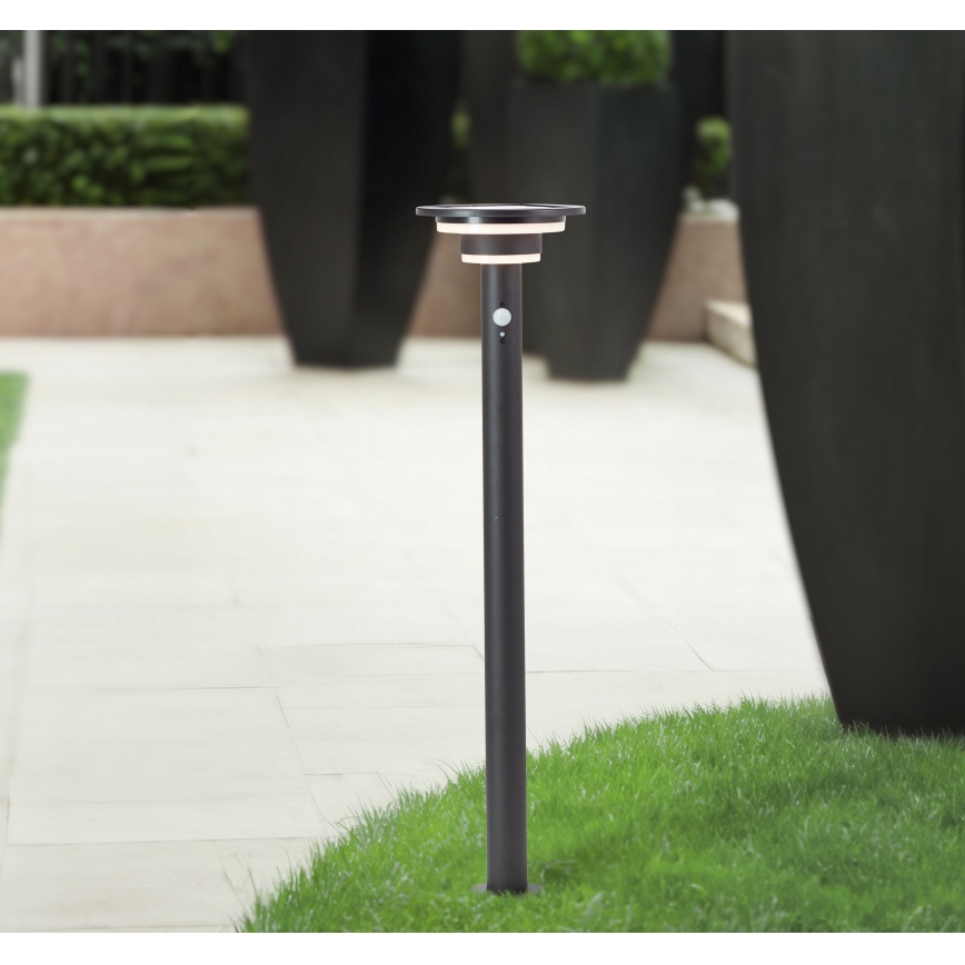 Brilliant - LED solcellelampe med sensor GARVINA LED/3W/3,7V 85 cm IP44 sort