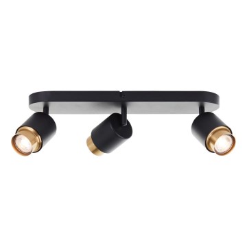 Brilliant - LED-spotlampe COVELO 3xGU10/5W/230V sort/guld