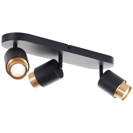 Brilliant - LED-spotlampe COVELO 3xGU10/5W/230V sort/guld