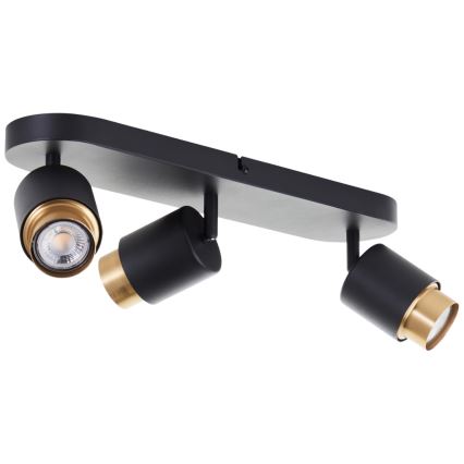 Brilliant - LED-spotlampe COVELO 3xGU10/5W/230V sort/guld