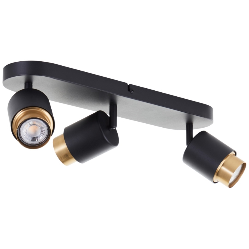 Brilliant - LED-spotlampe COVELO 3xGU10/5W/230V sort/guld