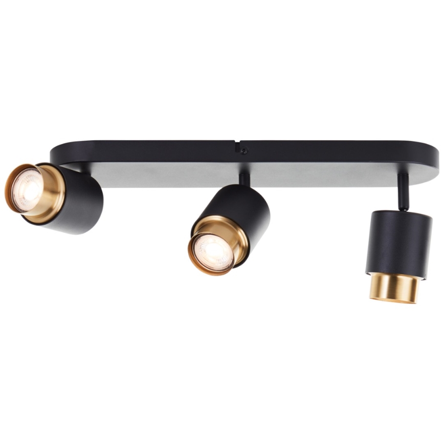 Brilliant - LED-spotlampe COVELO 3xGU10/5W/230V sort/guld