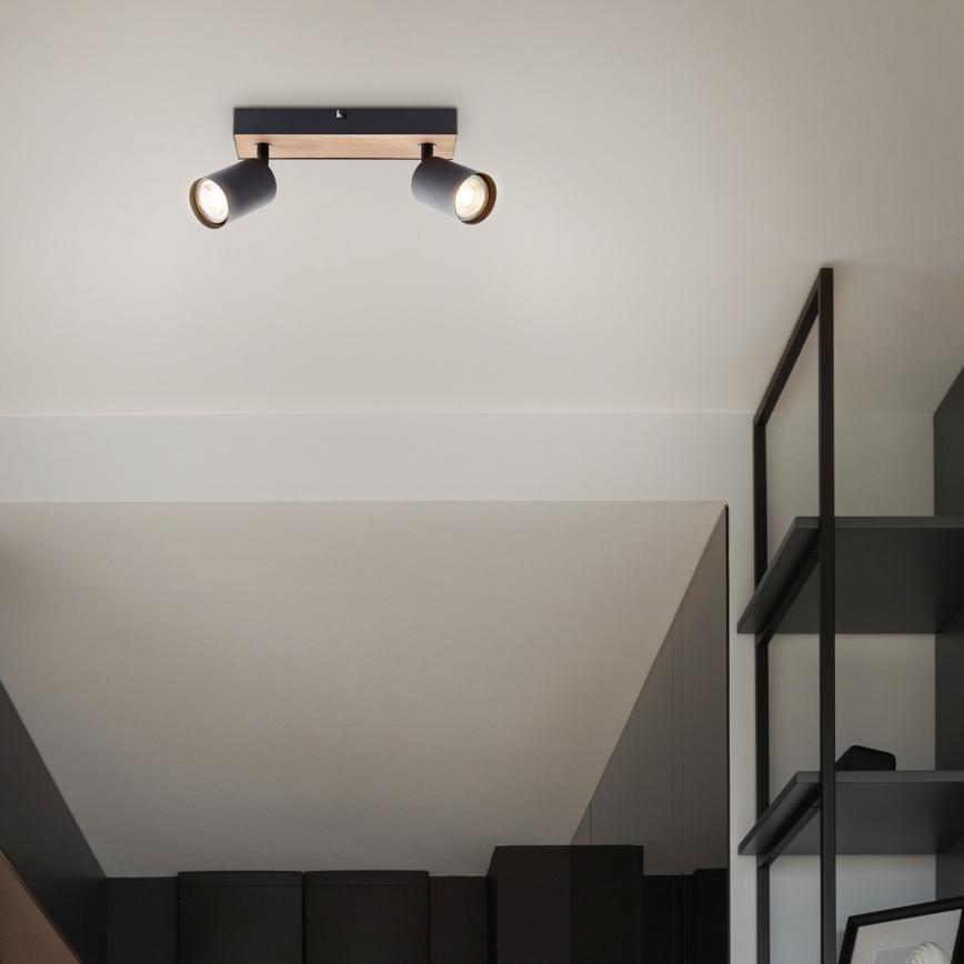 Brilliant - LED spotlampe JELLO 2xGU10/4,5W/230V fyrretræ