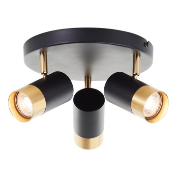 Brilliant - LED-spotlampe VIGOLO 3xGU10/5W/230V sort/guld