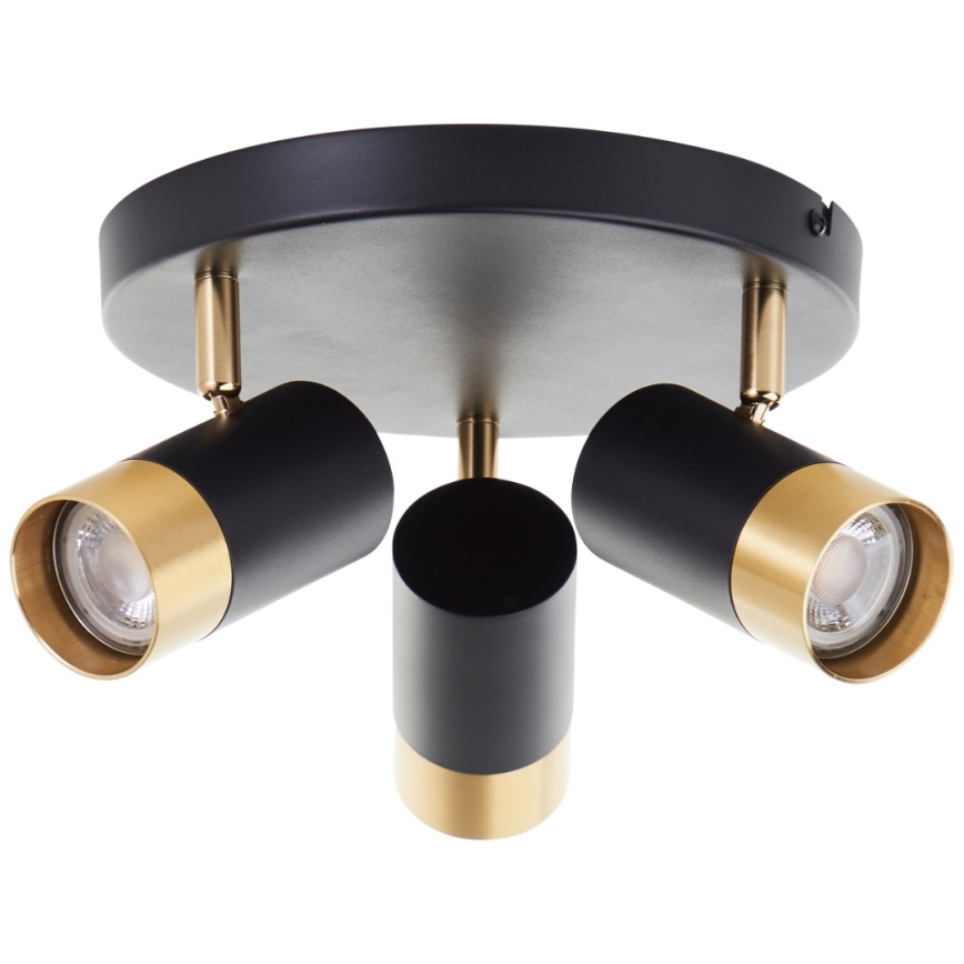 Brilliant - LED-spotlampe VIGOLO 3xGU10/5W/230V sort/guld