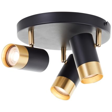 Brilliant - LED-spotlampe VIGOLO 3xGU10/5W/230V sort/guld
