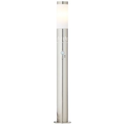 Brilliant - LED udendørslampe med sensor LEIGH LED/0,9W/230V + 1xE27/11W 80 cm IP44 skinnende krom