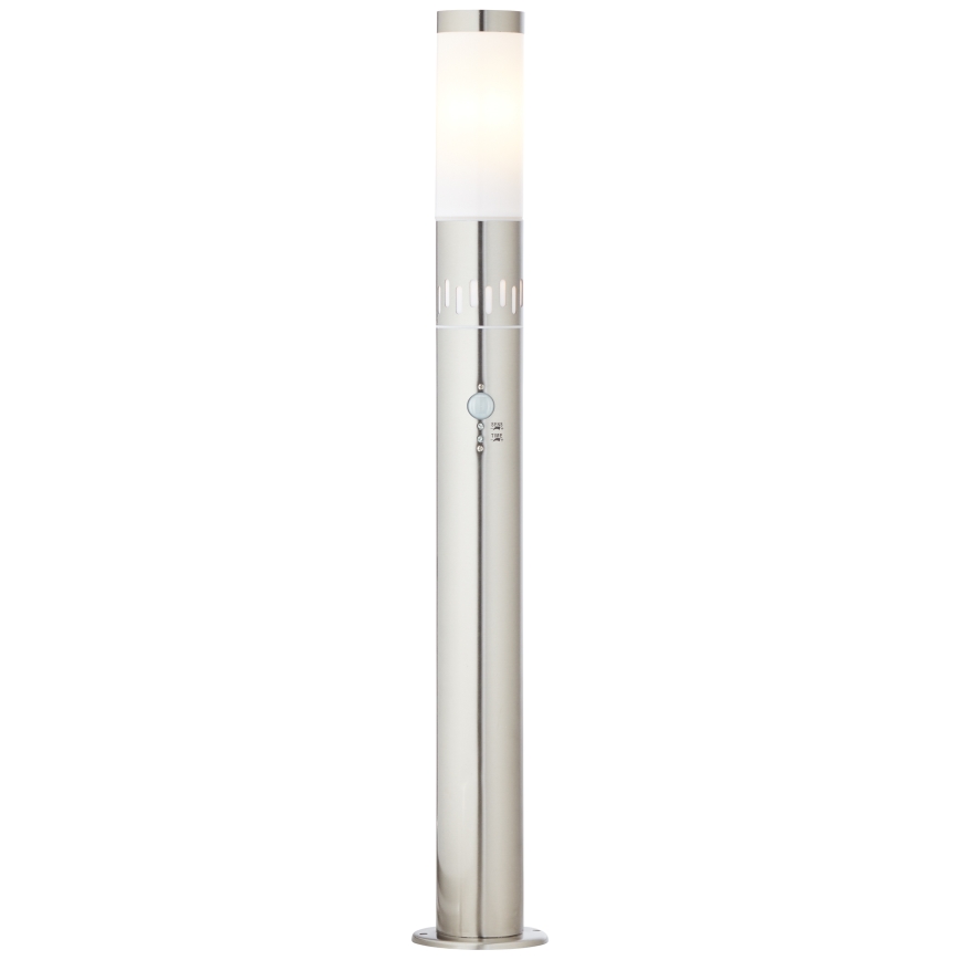Brilliant - LED udendørslampe med sensor LEIGH LED/0,9W/230V + 1xE27/11W 80 cm IP44 skinnende krom