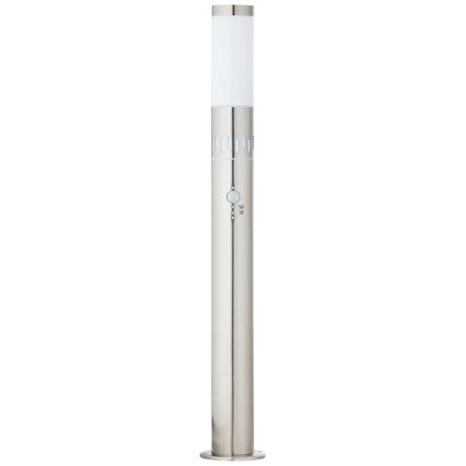 Brilliant - LED udendørslampe med sensor LEIGH LED/0,9W/230V + 1xE27/11W 80 cm IP44 skinnende krom