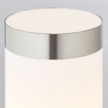 Brilliant - LED udendørslampe med sensor LEIGH LED/0,9W/230V + 1xE27/11W 80 cm IP44 skinnende krom