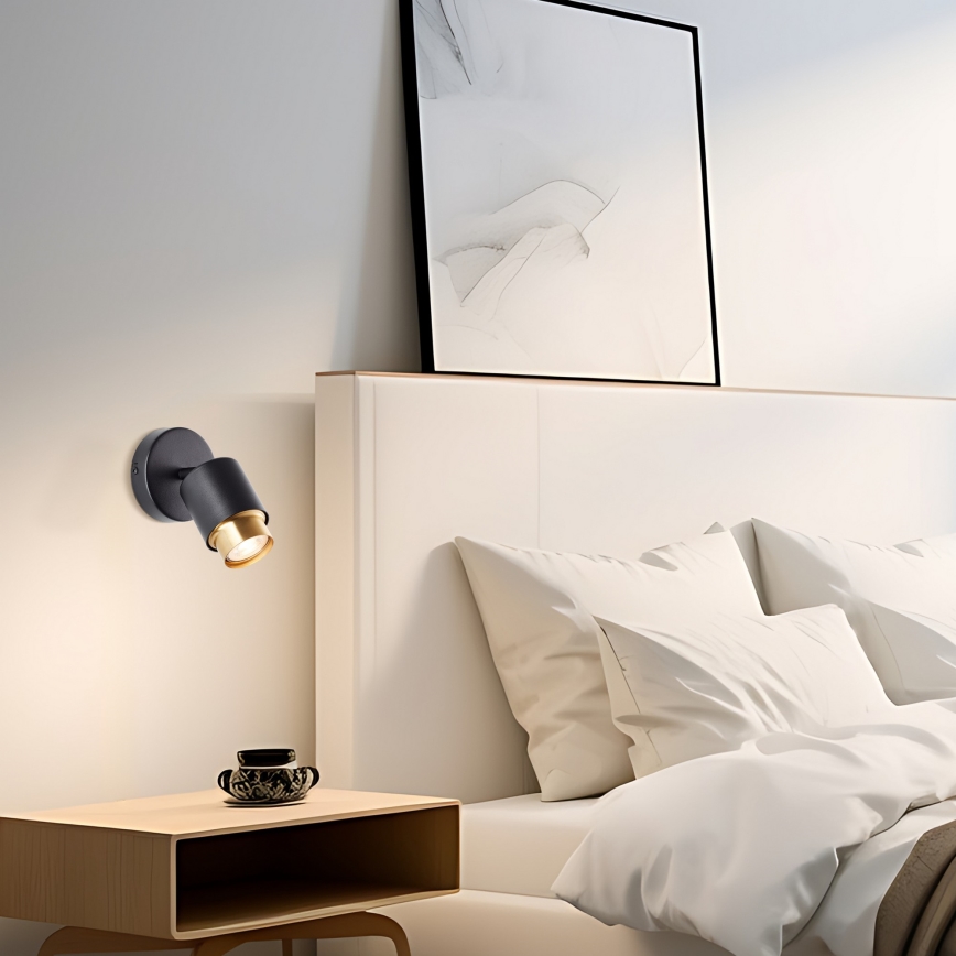 Brilliant - LED vægspot COVELO 1xGU10/5W/230V sort/guld